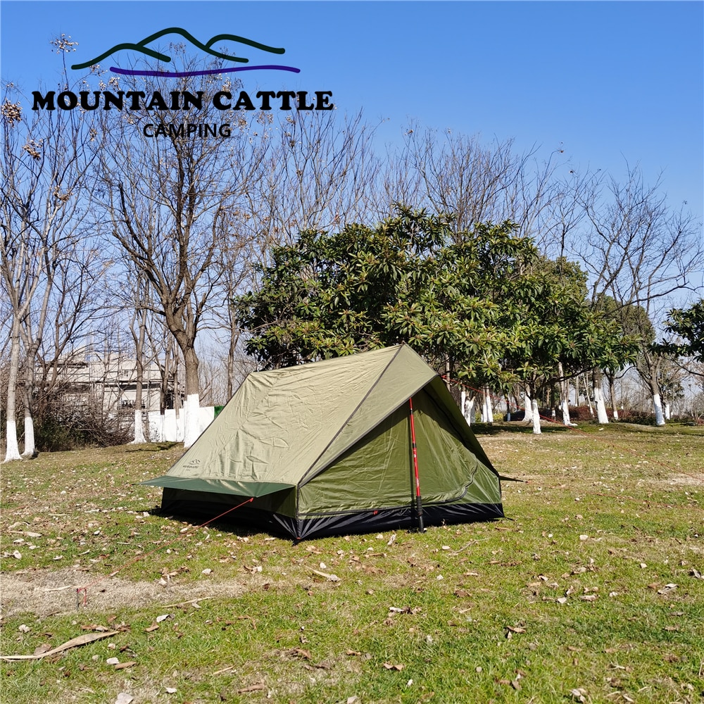 Cheap Goat Tents Ridge 2 Man Ultralight Single Layer A shape Tent Trekking Hiking Rainproof Travel Equipment Tents